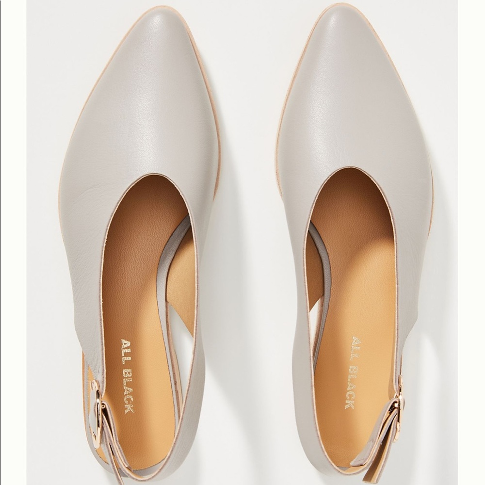 All Black Slingback city flats